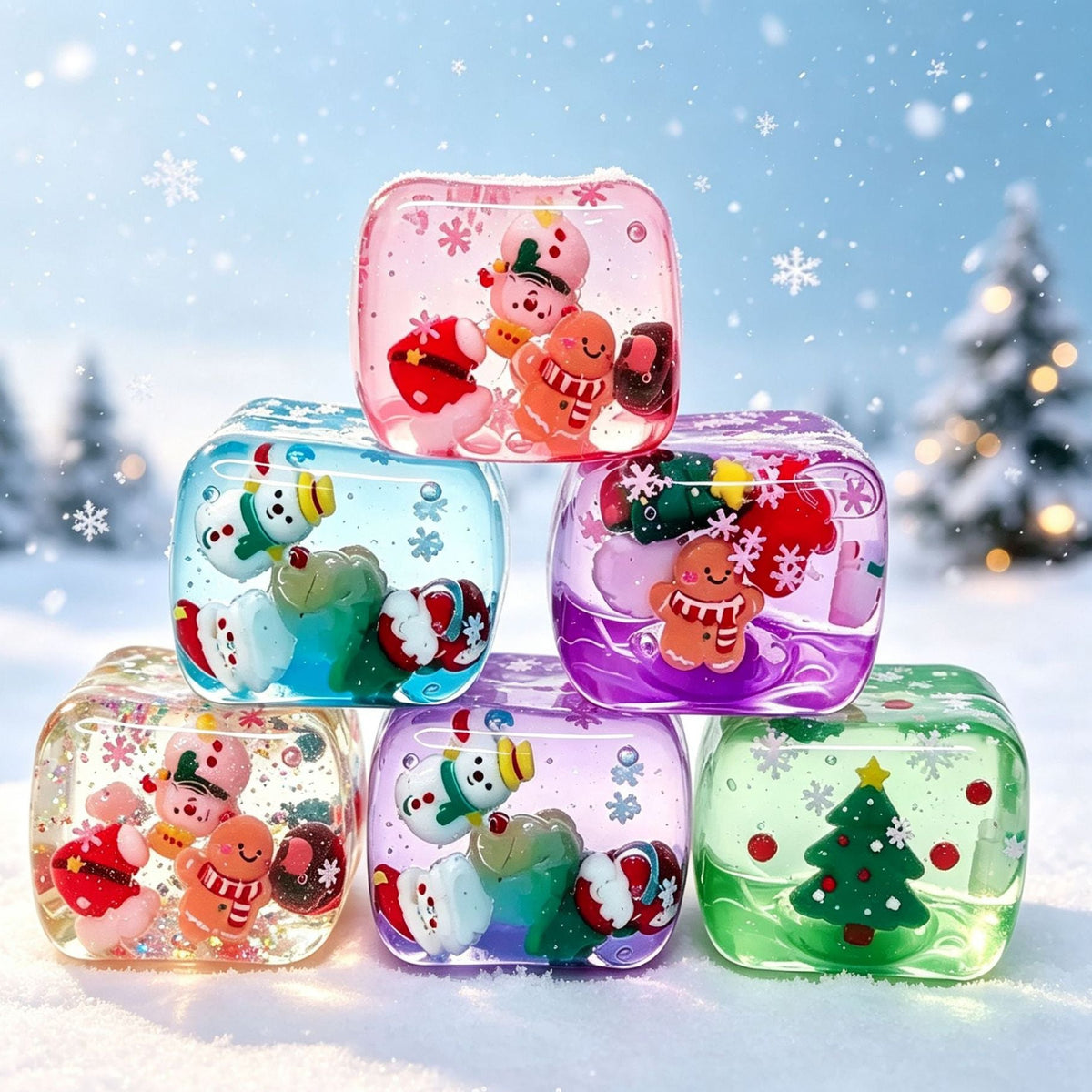 Festive Christmas Snow Globe Squishy stress relief toys