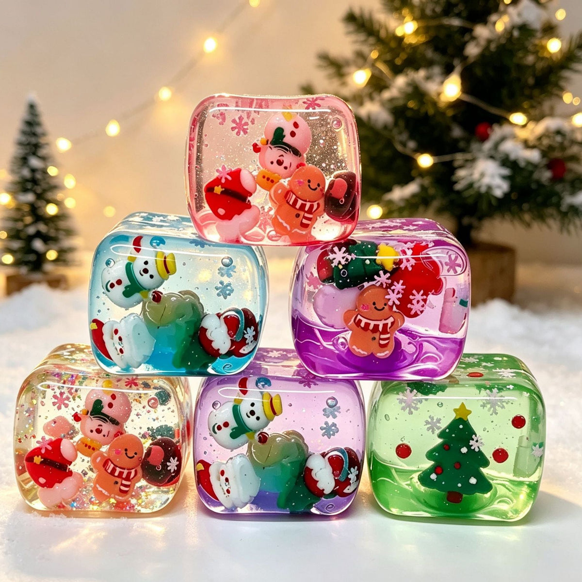 Festive Christmas Snow Globe Squishy stress relief toys