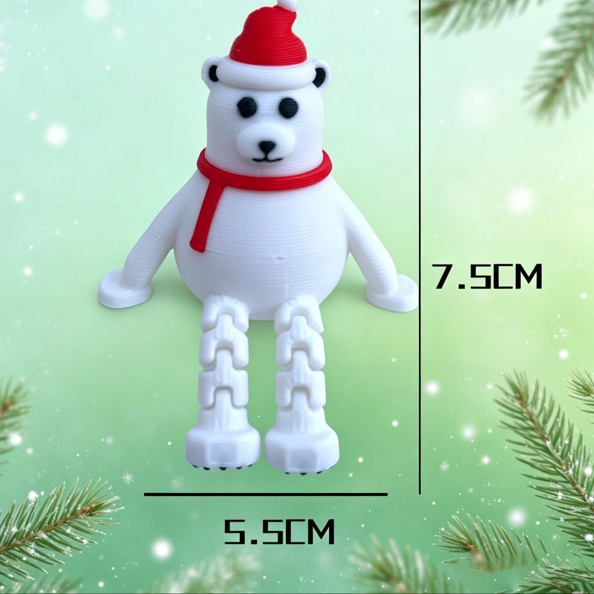 Creative Sitting Christmas Figurines – 3D Printed Holiday Toy Ornaments for Decoration