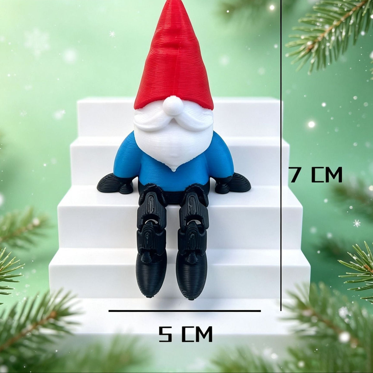 Creative Sitting Christmas Figurines – 3D Printed Holiday Toy Ornaments for Decoration