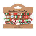 Christmas Beaded Charm Bracelet Set – Festive Santa, Snowman, Reindeer & Christmas Tree Jewelry