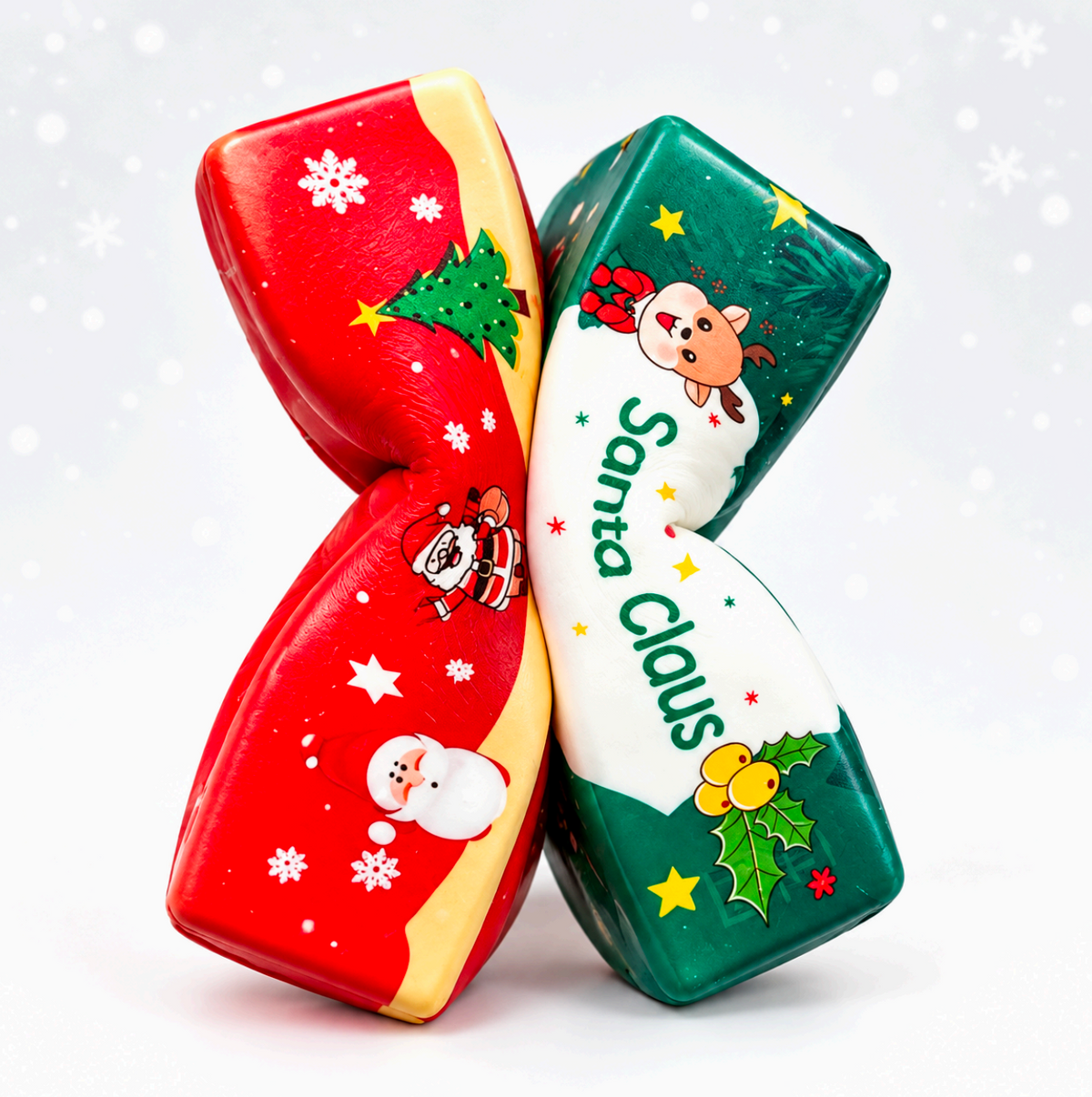 Christmas Theme Slow-Rebound Butter Stick Squeeze Toy for s Christmas Gift PU Artificial Cream Bar Stress-Relief Toy