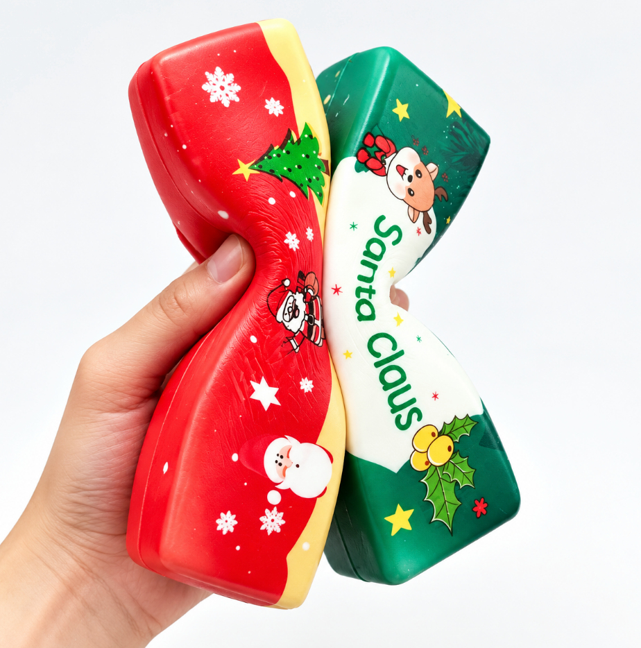 Christmas Theme Slow-Rebound Butter Stick Squeeze Toy for s Christmas Gift PU Artificial Cream Bar Stress-Relief Toy